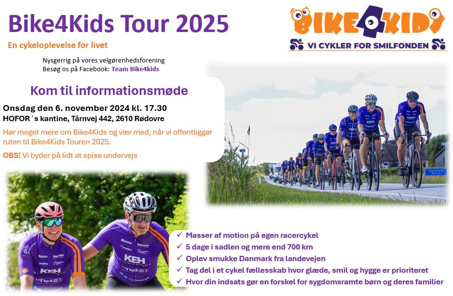 Bike4Kids tour 2025 informationsmøde